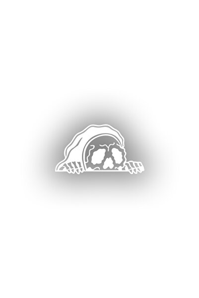 Reysa Tasarım ملصق هيكل عظمي نصف وجه مقاس 17 × 17 سم باللون الأبيض