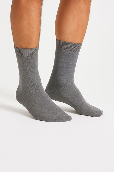 Ducks Socks Сиви памучни безшевни мъжки дълги чорапи до глезена