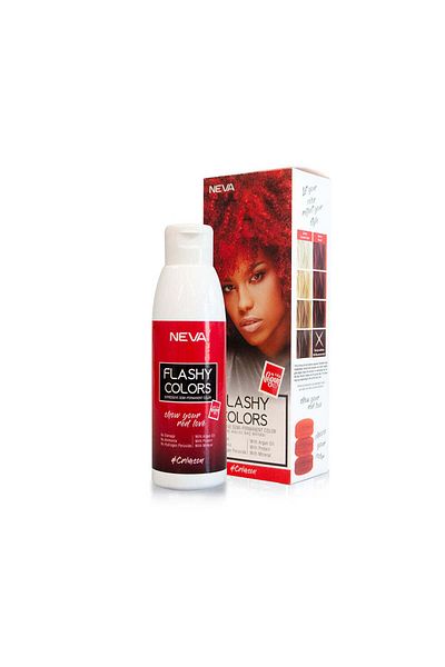 Neva Flashy Colors Crimson, Semi-permanent hair color, intense red, 100% vegan, Neva, 100 ml