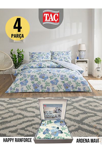 Taç ARDENA BLUE Ranforce Set cuvertură dublă 200x220 cm