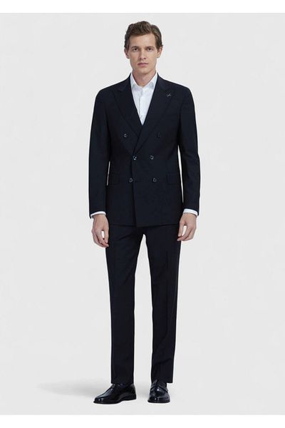 Ramsey Black Plain Wool Blended Suit
