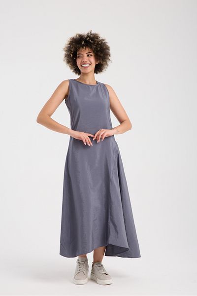 Su Moda Women Dress Long Flounced Sleeveless Design Woven Dress