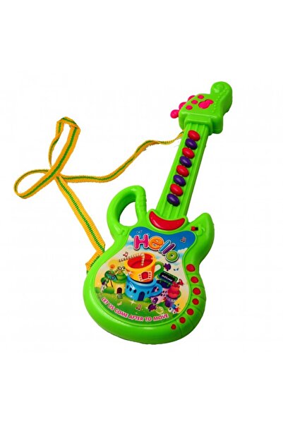 dalimag Παιδική κιθάρα παιχνιδιού με λουράκι λαιμού, ήχοι, 30 cm, πράσινο