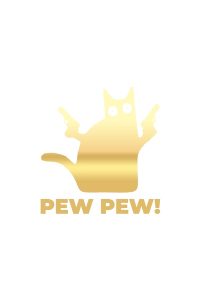 Reysa Tasarım ملصق بيو بيو كات مقاس 17x17 سم ذهبي