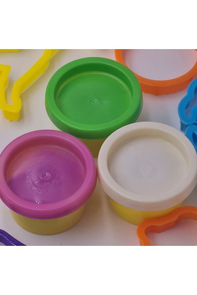 dalimag Plasticine set, 3 boxes, shapes and accessories, green, white and red