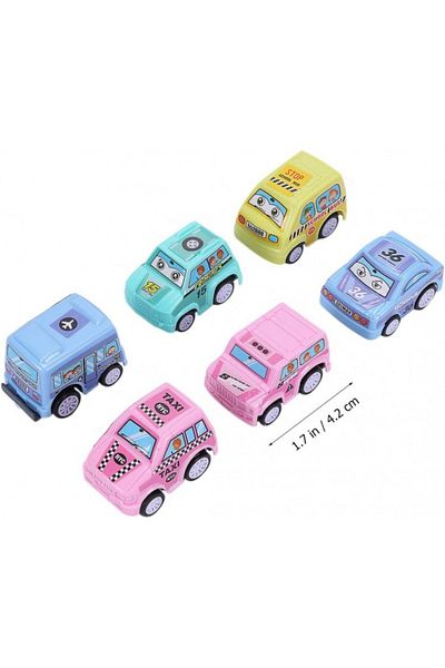 dalimag Set 6 Masinute de Jucarie, 4 cm, Multicolore
