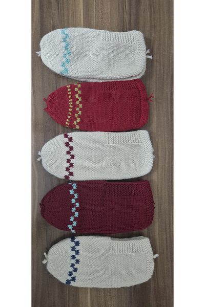 Esintili yaşam Hand Knitted Dowry Booties & Chetik Set