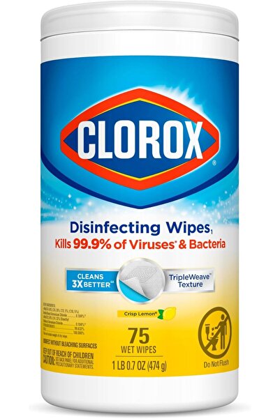 Clorox مناديل تعقيم متعددة الأغراض لجميع الأسطح، 75 منديل - عبوة واحدة