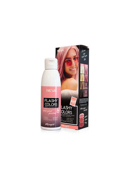 Neva Flashy Colors Rose Gold, Semi-permanent hair color, rose gold, 100% vegan, Neva, 100 ml