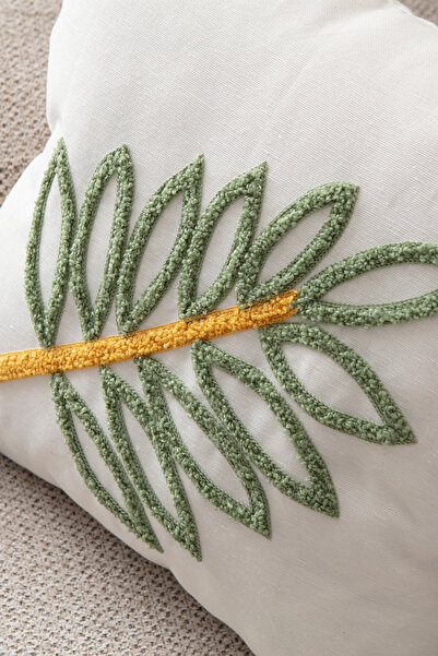 BUGİ HOME COLLECTİON Comfort Punch Pattern Throw Pillow Cover Square Decorative Bohemian Embroidered Sofa Pillowcase Poncho 45X45