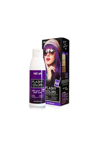 Neva Flashy Colors Violet Purple, Semi-permanent hair color, violet, 100% vegan, Neva, 100 ml