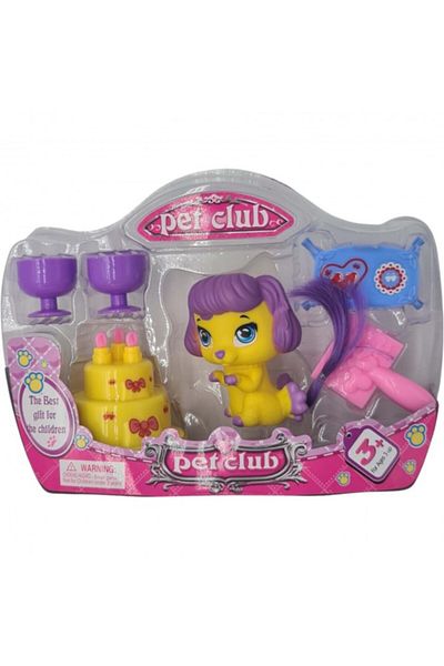 dalimag Pet club toy set, puppy and accessories, yellow