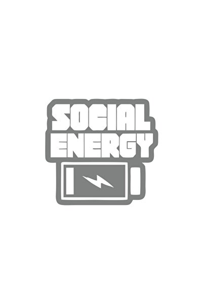 Reysa Tasarım ملصق الطاقة الاجتماعية 17x17 سم رمادي