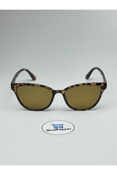BluePepper Talia Leopard Sunglasses Brown Glass Colored Cateye Model