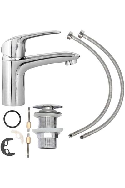 Reef Modern Bathroom Basin Mixer Tap, Chrome Finish, Single Lever, Mixer Iris-01, Stylish & Durable