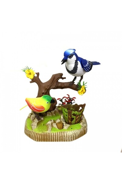 dalimag Set Figurine Pasari, Multicolor, Sunete Din Natura, 15.5 x 12.5 x 15 cm