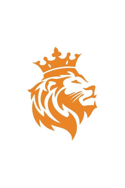 Reysa Tasarım King Crowned Lion Sticker 17X17 cm Orange
