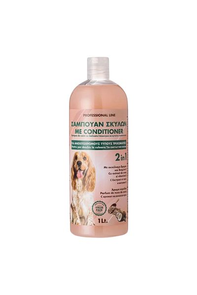 Professional 2in1 Dog Shampoo with Conditioner, Coconut Scent, for Light Coat – 1L, Cleaning & Care