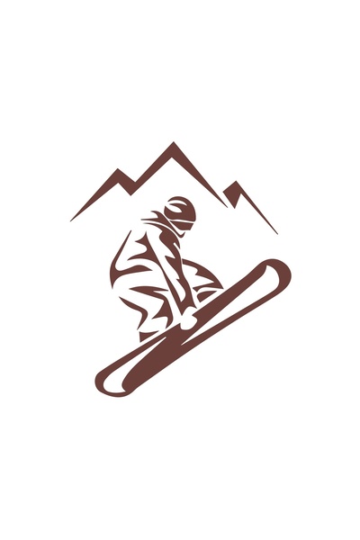 Reysa Tasarım ملصق تزلج على الجليد مقاس 17 × 17 سم بني