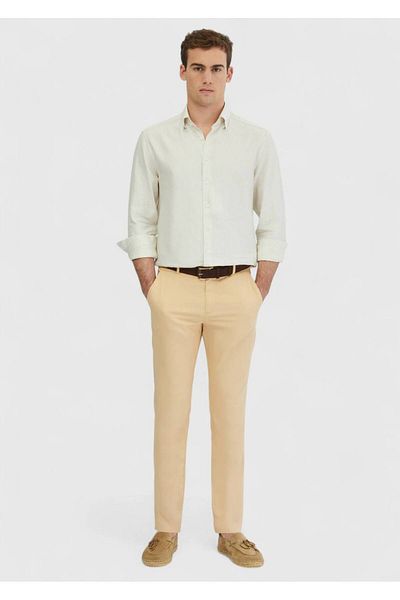 Ramsey Safran Plain Woven Jogging Fit Casual βαμβακερό παντελόνι