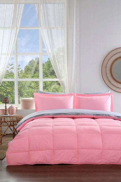 Özdilek Özdilek Ranforce Double Sleeping Set-Colormix Pink Gray