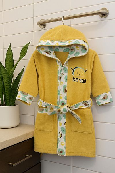 Lurji Animal Figured Hooded Soft Bathrobe & Towel for Children – Patterned