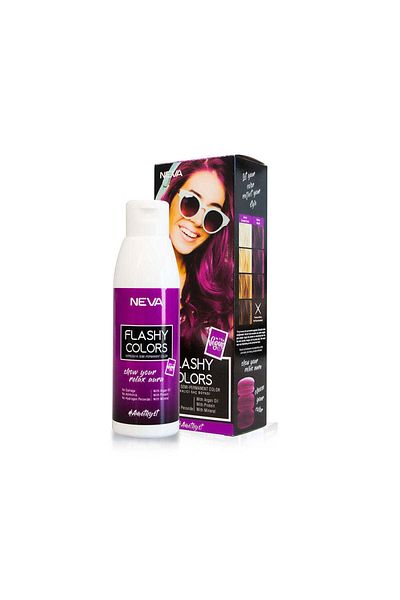 Neva Flashy Colors Amethyst, Vopsea de păr semipermanentă, violet, 100% vegană, Neva, 100 ml