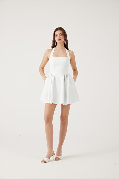HOLLY LOLLY Mini Felici Dress with Pockets White