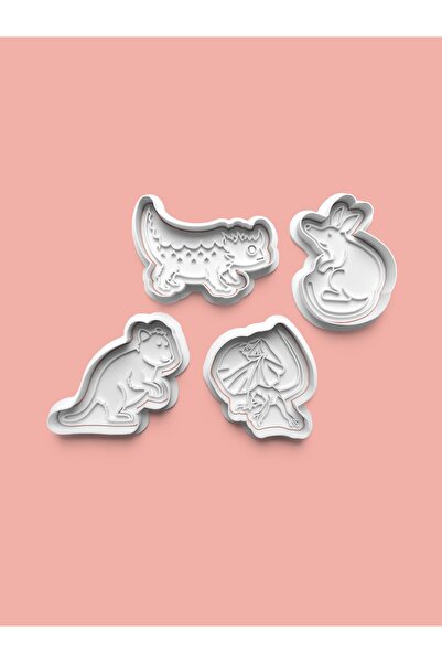 AKTASTORE قالب بسكويت على شكل حيوانات الصحراء الأسترالية وقالب عجينة السكر، م...