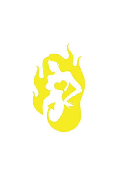 Reysa Tasarım Devil Woman Sticker 17X17 cm Yellow