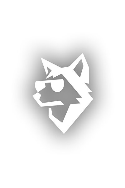 Reysa Tasarım ملصق ذئب مع نظارات مقاس 17 × 17 سم باللون الأبيض