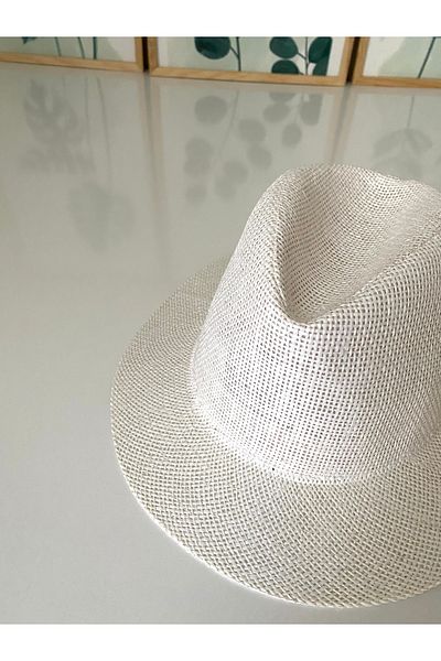 Petek Collection Straw Fedora Unisex Panama Hat 58 cm
