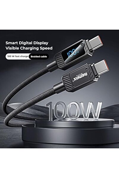 Remax Mena 100W USB C Cable 1M -120CM Length, 480Mbps Transmission Rate, PD Fast Charging Type C Cab