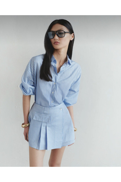 RUUH Çizgili Gömlek Elbise