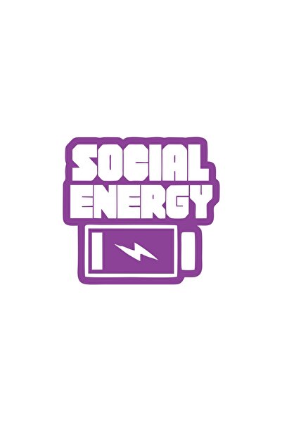 Reysa Tasarım ملصق الطاقة الاجتماعية 17x17 سم بنفسجي