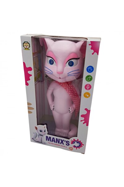 dalimag Pisicuta vorbitoare, Talking Cat, cu sunete si lumini, roz, 31 cm