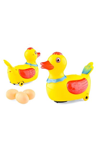 dalimag Jucarie interactiva bebelusi, Rata cu oua, Galben, 3 ani+, 16 cm