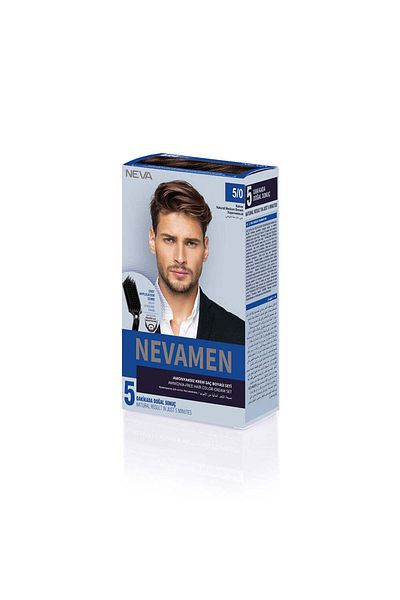 Neva Vopsea de păr pentru bărbați, fără amoniac, satinat mediu, 5/0, 150 ml