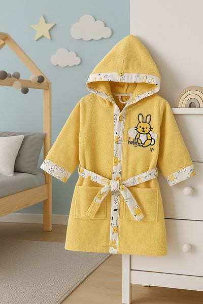 Lurji Animal Figured Hooded Soft Bathrobe & Towel for Children – Patterned