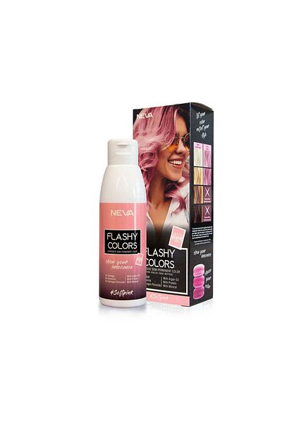 Neva Flashy Colors Soft Pink, semi-permanent shade, blond rose, 100% vegan, Neva, 100 ml