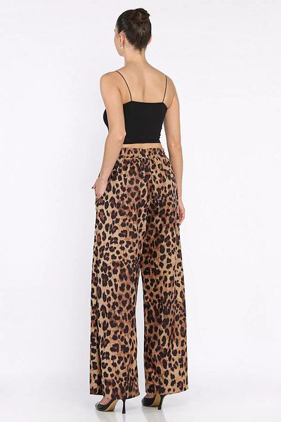 GÜLSELİ Leopard Pattern Women's Leopard Pattern Comfortable Fit Palazzo Pants