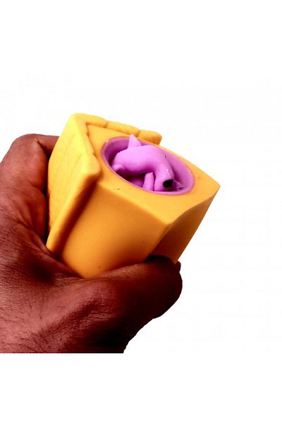 dalimag Figurina Veverita in casa galben, antistres Jucarii, pentru copii, 6 cm, mov