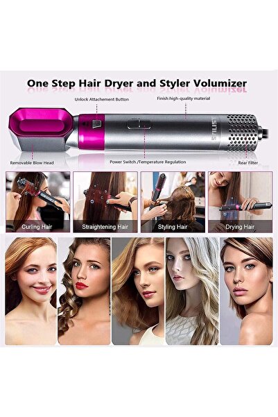 Joy 5 in 1 Hair Dryer Brush Styler, With 5 Styling Tools, 3-Speed Temperature, 1000W, for Hairstyle