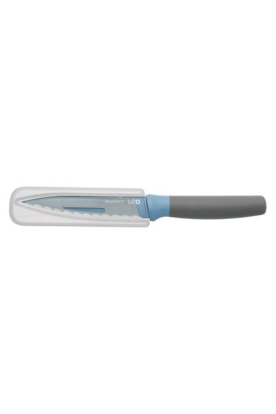 Berghoff Utility knife, 11.5 cm, serrated, protective sheath, Steel, Blue