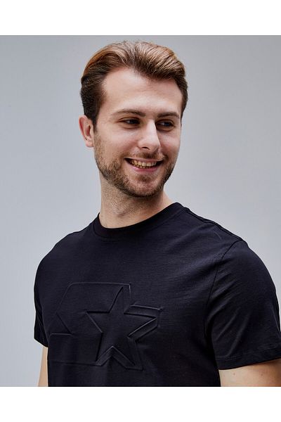 Starter Joplin Black Crew Neck Printed Standard Fit Men's Tshirt