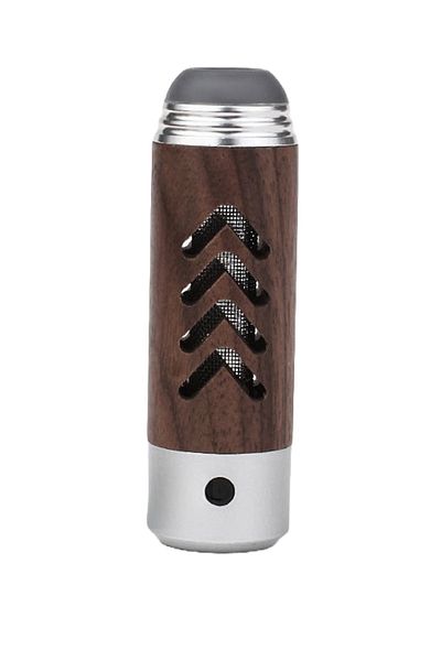 Influential Tech Portable Walnut Wood Ashtray with USB Lighter, Cigarette Holder, 3 Sleeves, Silver
