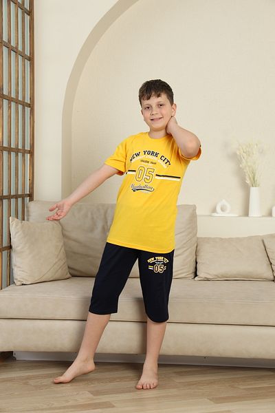 FORMO Set de pijamale capris cu mâneci scurte din bumbac natural 100% pentru băieți