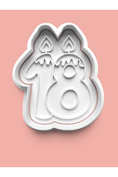 AKTASTORE قالب كوكيز وعجينة السكر بثمانية عشر رقمًا مع شكل شمعة - رقم 18