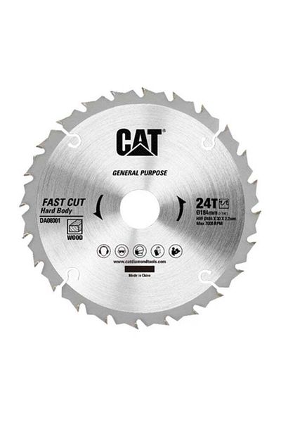 Caterpillar CAT DA08001 TCT Circular Saw Blade- General Purpose 24T Ø184mm 7-1/4”