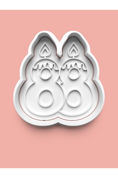 AKTASTORE قالب كوكيز وقوالب عجينة السكر مع شكل شمعة وثمانية وثمانين رقمًا - ر...